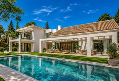 Casa Cascais na sprzedaż – nowoczesna luksusowa willa z prywatnym basenem, tarasem i ogrodem