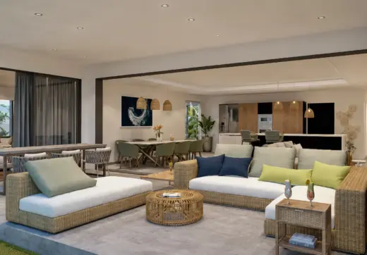 Luksusowy penthouse Grand Baie z przestronnym tarasem, salonem, jadalnią i otwartą kuchnią