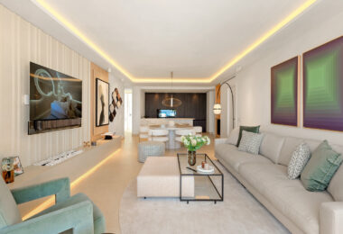 Piękny, Odnowiony, Trzy sypialnie Penthouse znajduje się w Prestisible Beachfront Wspólnoty Bahia del Velerin, Estepona.