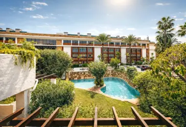 Luxury villa for sale Marbella Golden Mile with private pool, tropical garden and modern Mediterranean architecture in Marbella Spain