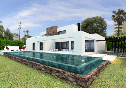 Villa Maya - wspaniała czteropokojowa, nowoczesna willa przy plaży, obecnie budowana na placu Guadalmina Baja