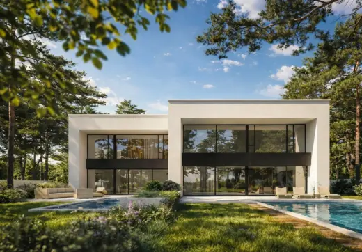 Dom Warszawa Wawer Radość – nowoczesny bliźniak z basenem i artystyczną elewacją