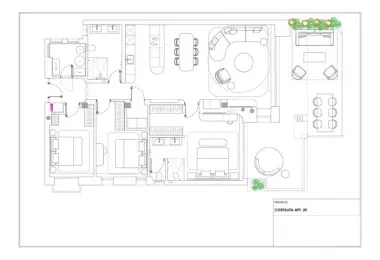 Luxury beachfront apartment in Estepona apartment layout plan with terrace and living area