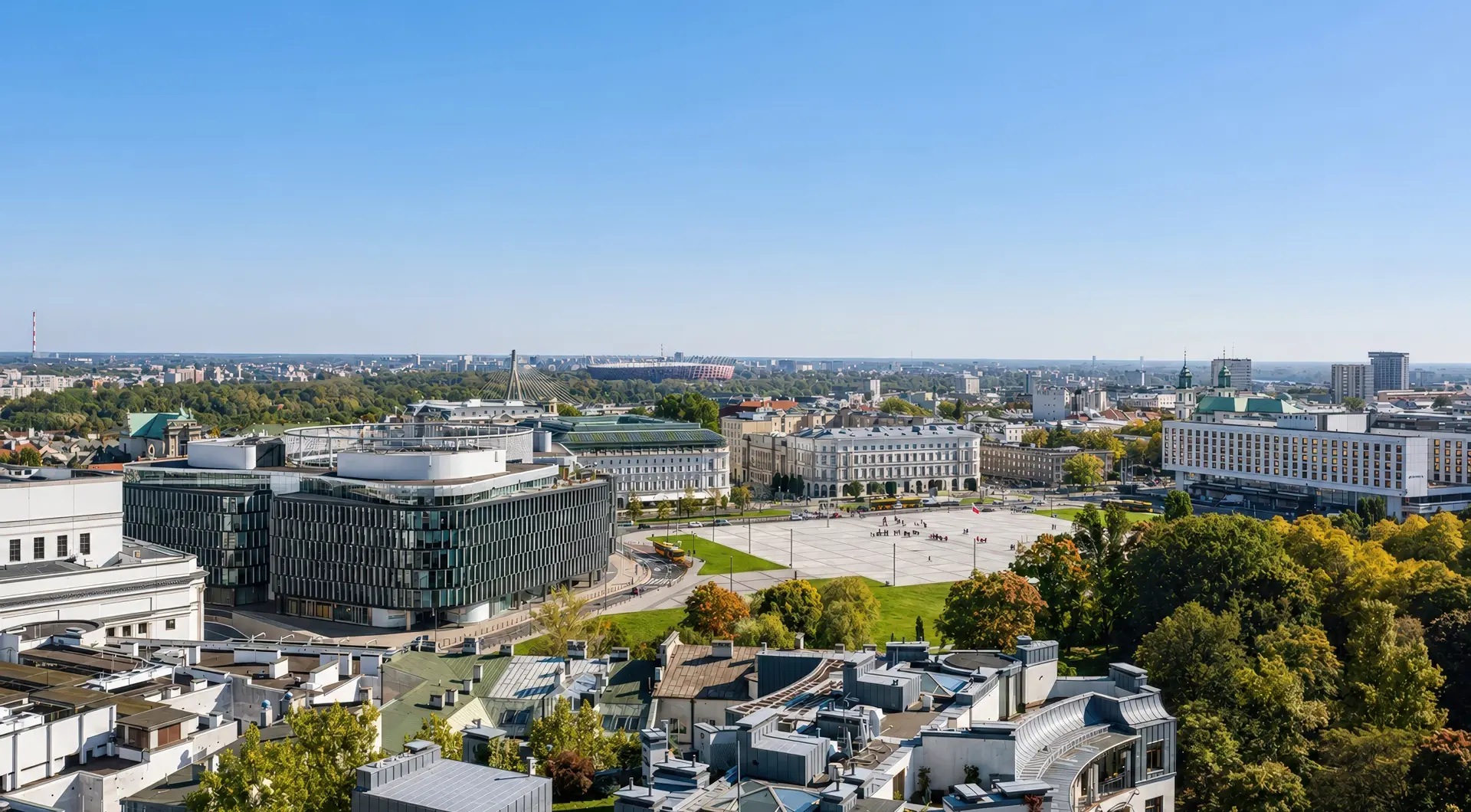 Penthouse Warszawa Śródmieście – widok na Ogród Saski